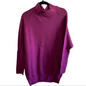 NWOT Women’s Purple Rib Knit Cowl Sweater